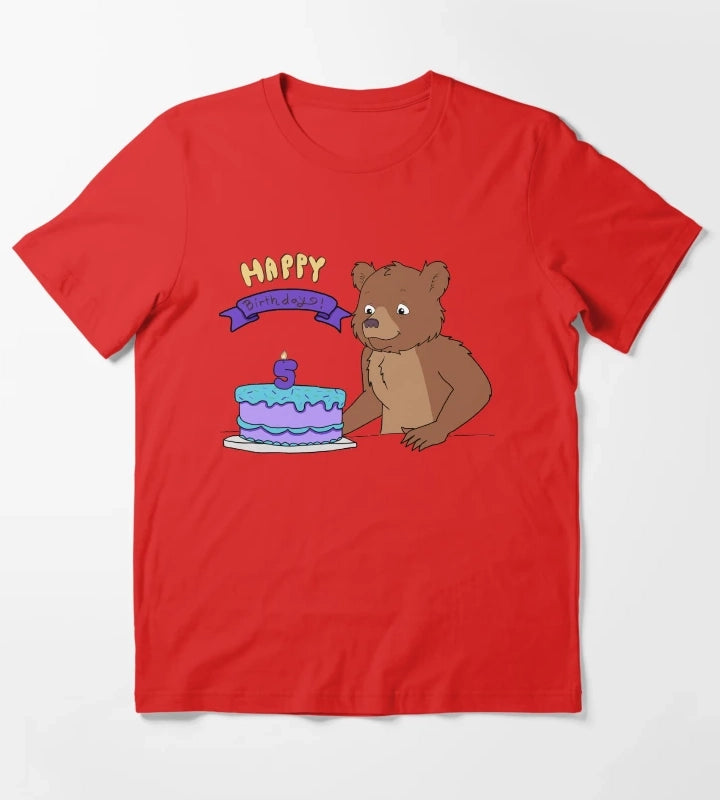 Little Bear 5th Birthday T-Shirt Red