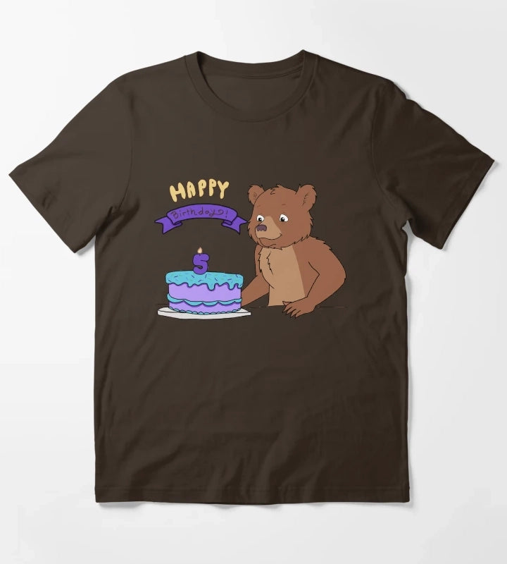 Little Bear 5th Birthday T-Shirt Brown