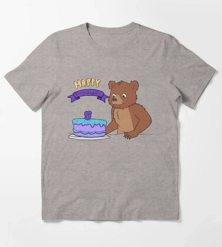 Little Bear 5th Birthday T-Shirt Heather Grey
