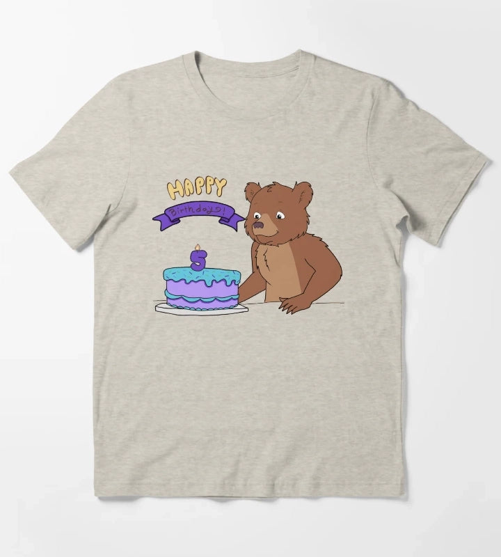 Little Bear 5th Birthday T-Shirt Cream