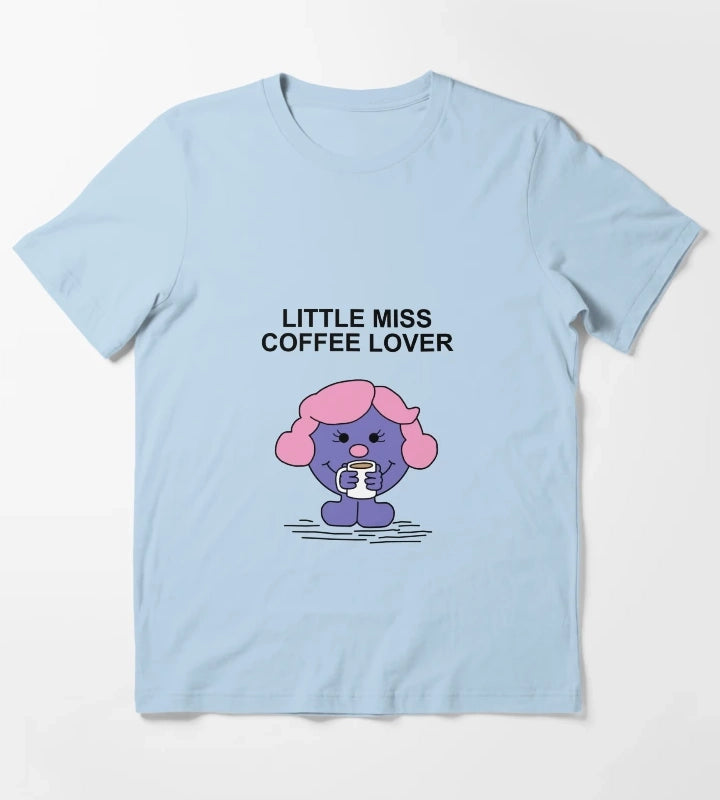 Little Miss Coffee Lover T-Shirt Sky Blue