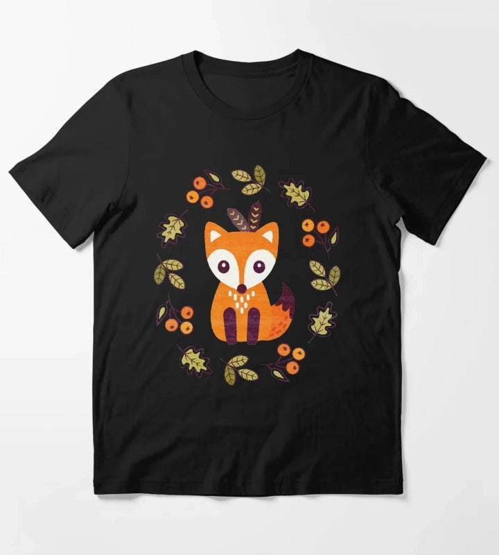 Little Red Fox with Autumn Berries T-Shirt
