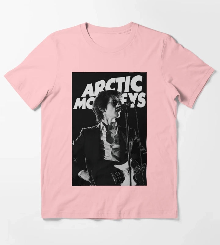 Live Concert Alex Turner Black And White Poster T-Shirt Dark Grey