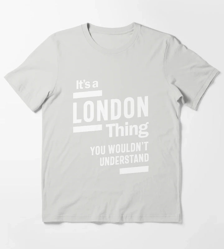 London Personalized Name Birthday Gift T-Shirt Light Grey