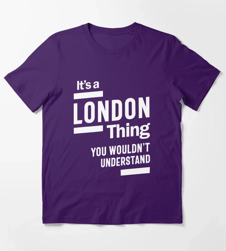 London Personalized Name Birthday Gift T-Shirt Purple