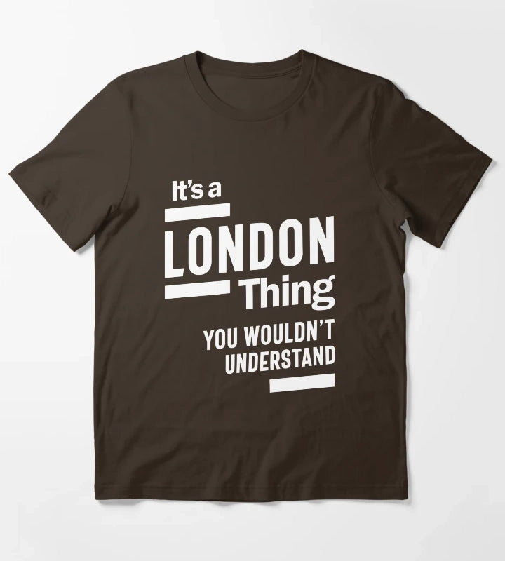 London Personalized Name Birthday Gift T-Shirt Brown