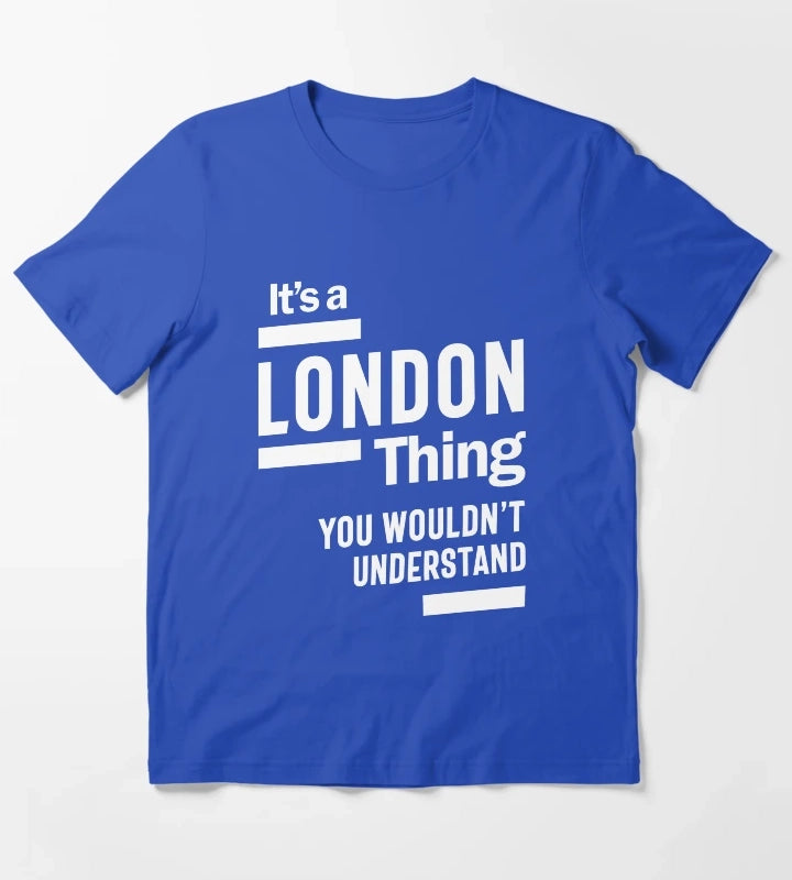 London Personalized Name Birthday Gift T-Shirt Blue