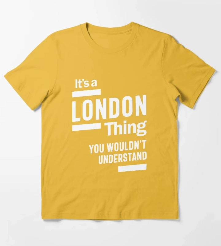 London Personalized Name Birthday Gift T-Shirt Yellow