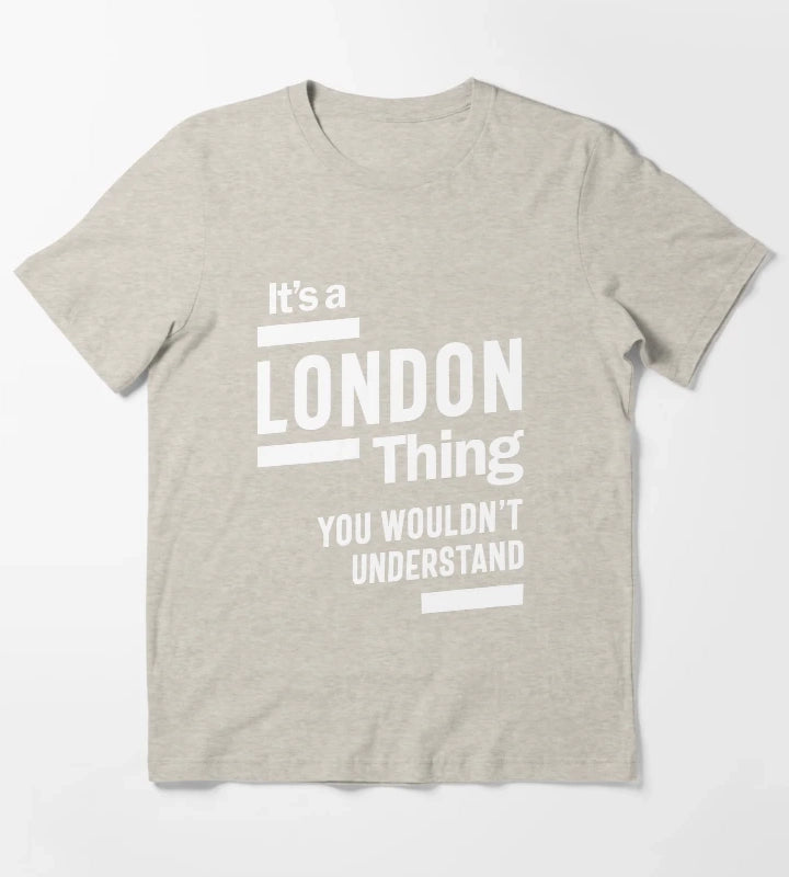 London Personalized Name Birthday Gift T-Shirt Cream