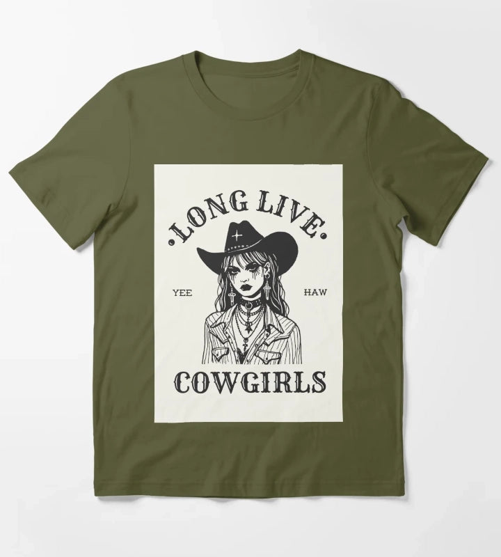 Long Live Cowgirls T-Shirt Olive Green