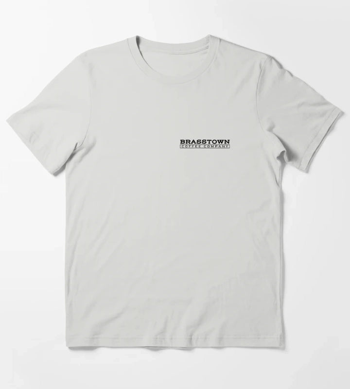 Love Victor Brasstown Coffee Company Uniform Front T-Shirt Light Grey