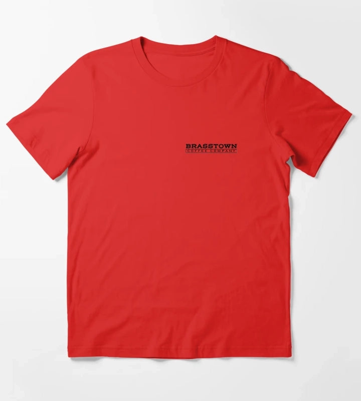 Love Victor Brasstown Coffee Company Uniform Front T-Shirt Red