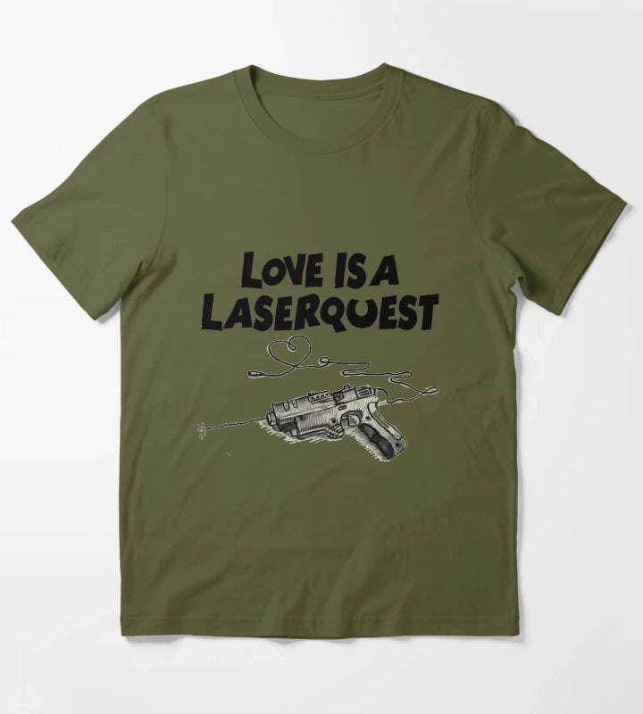 Love is a Laserquest T-Shirt Olive Green