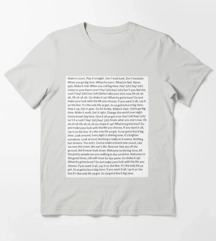 Lyrics to Big Time Rush T-Shirt Light Grey