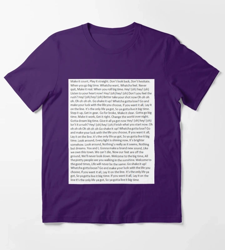 Lyrics to Big Time Rush T-Shirt Purple