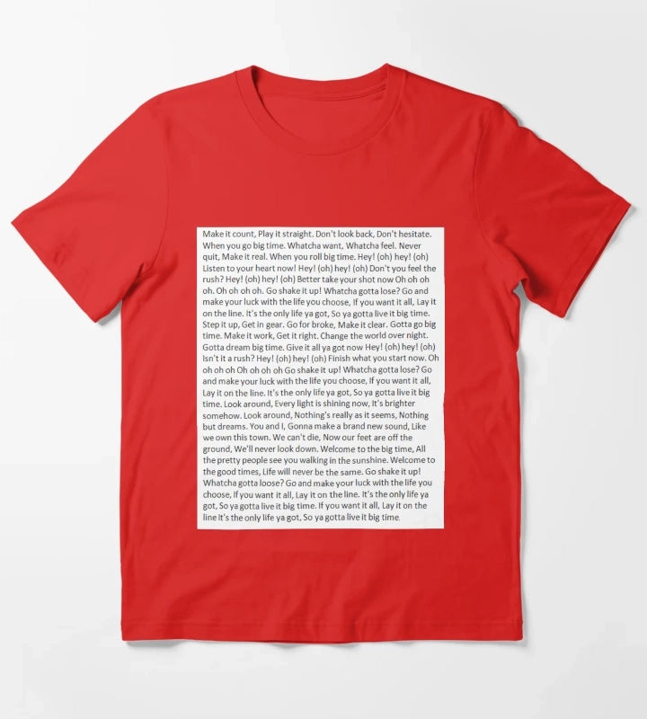 Lyrics to Big Time Rush T-Shirt Red