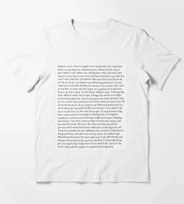 Lyrics to Big Time Rush T-Shirt White
