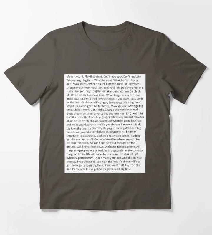 Lyrics to Big Time Rush T-Shirt Dark Grey