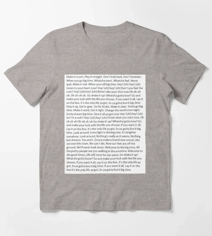 Lyrics to Big Time Rush T-Shirt Heather Grey