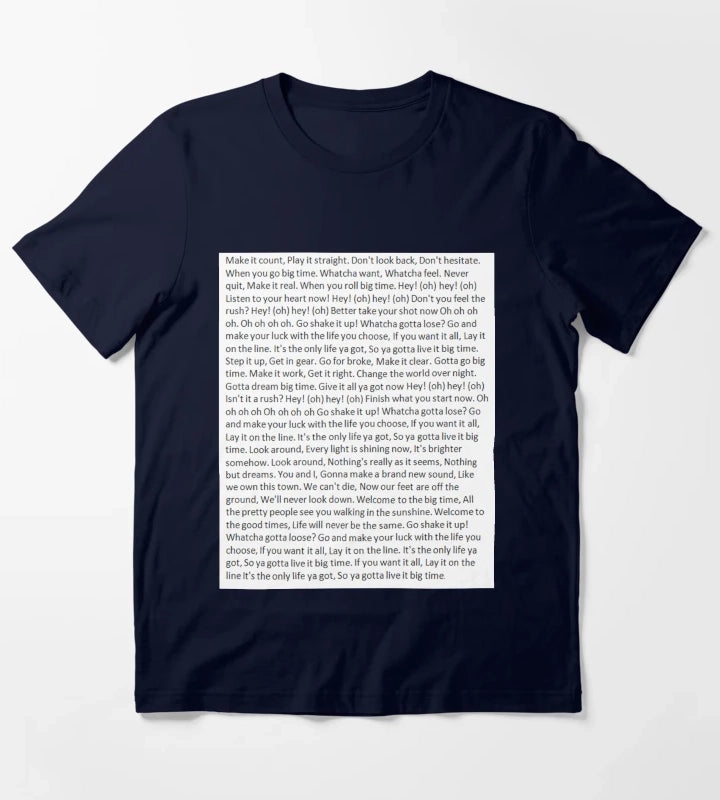 Lyrics to Big Time Rush T-Shirt Navy