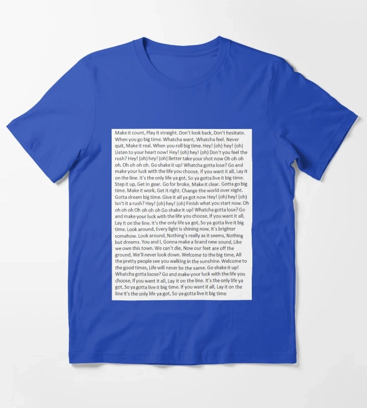 Lyrics to Big Time Rush T-Shirt Blue