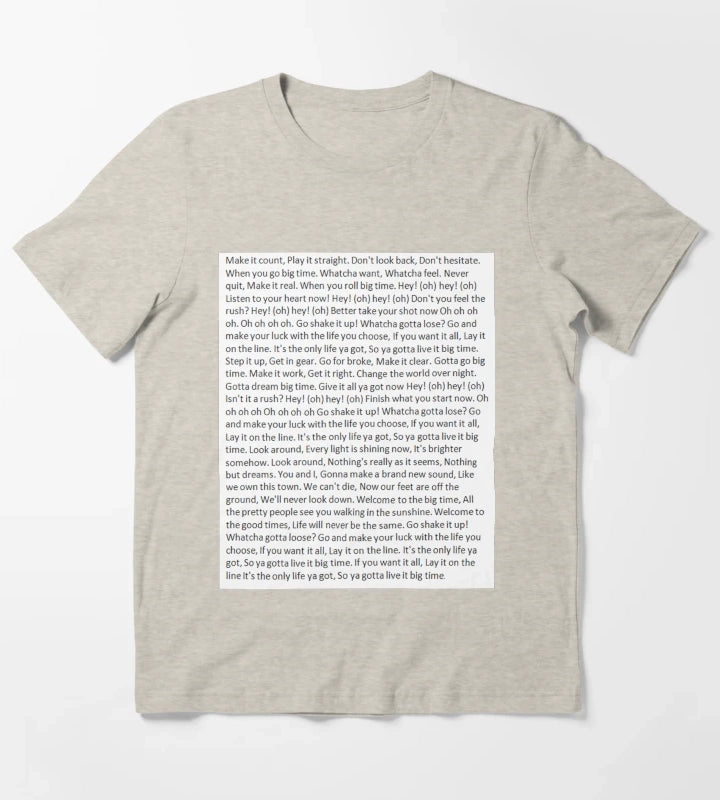 Lyrics to Big Time Rush T-Shirt Cream
