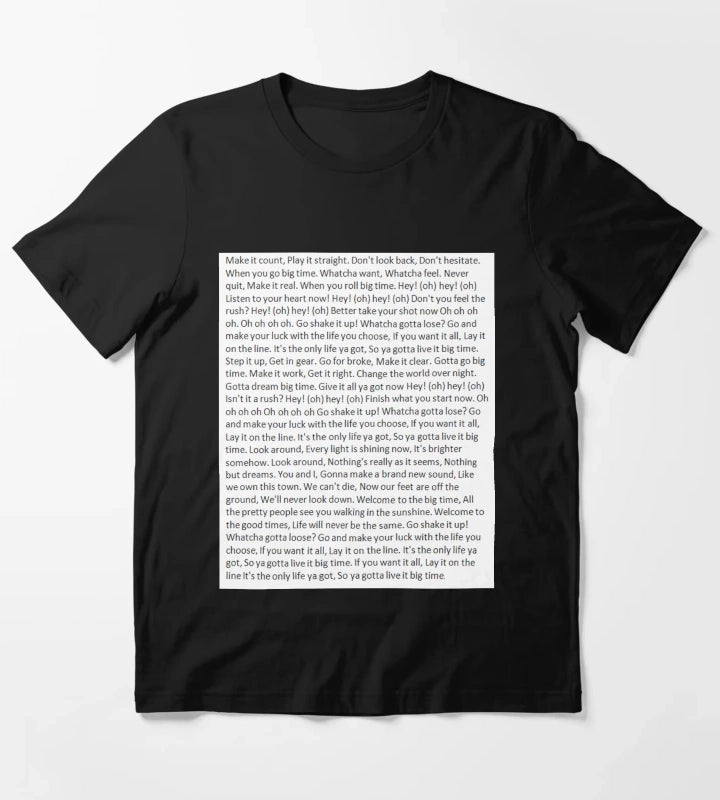 Lyrics to Big Time Rush T-Shirt