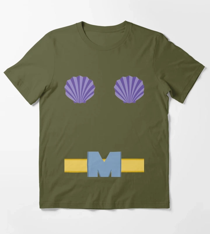 MERMAID MAN TShirt T-Shirt Olive Green