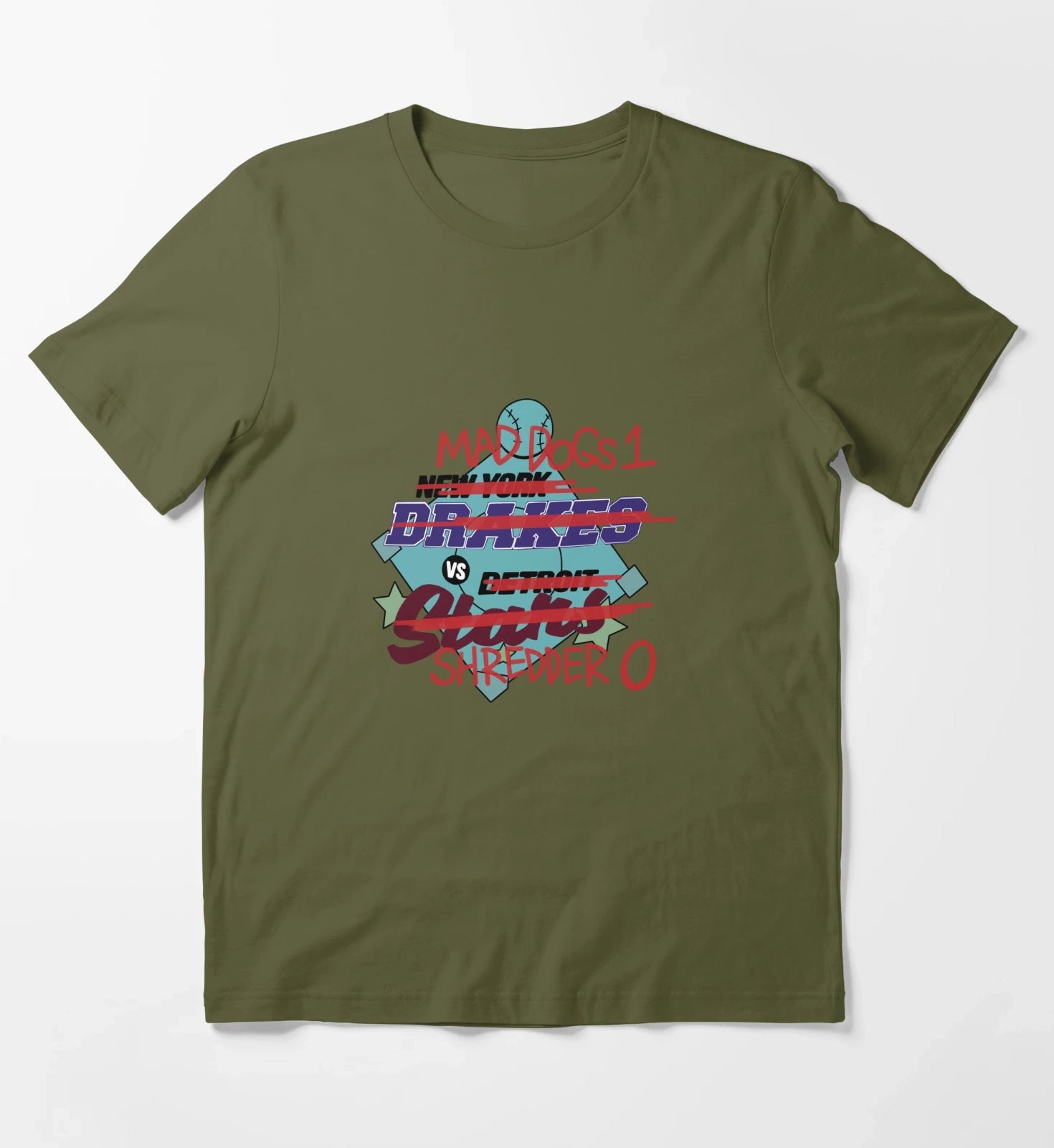 Mad Dogs 1 VS Shredder 0 T-Shirt Olive Green