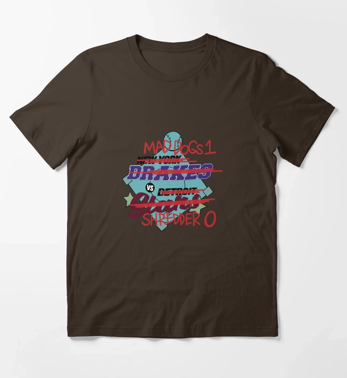 Mad Dogs 1 VS Shredder 0 T-Shirt Brown