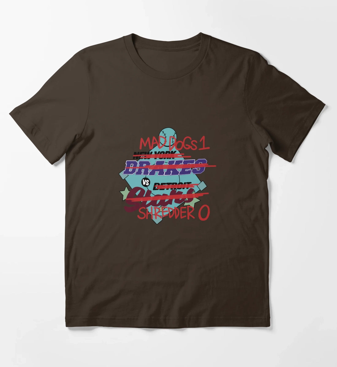 Mad Dogs 1 VS Shredder 0 T-Shirt Brown