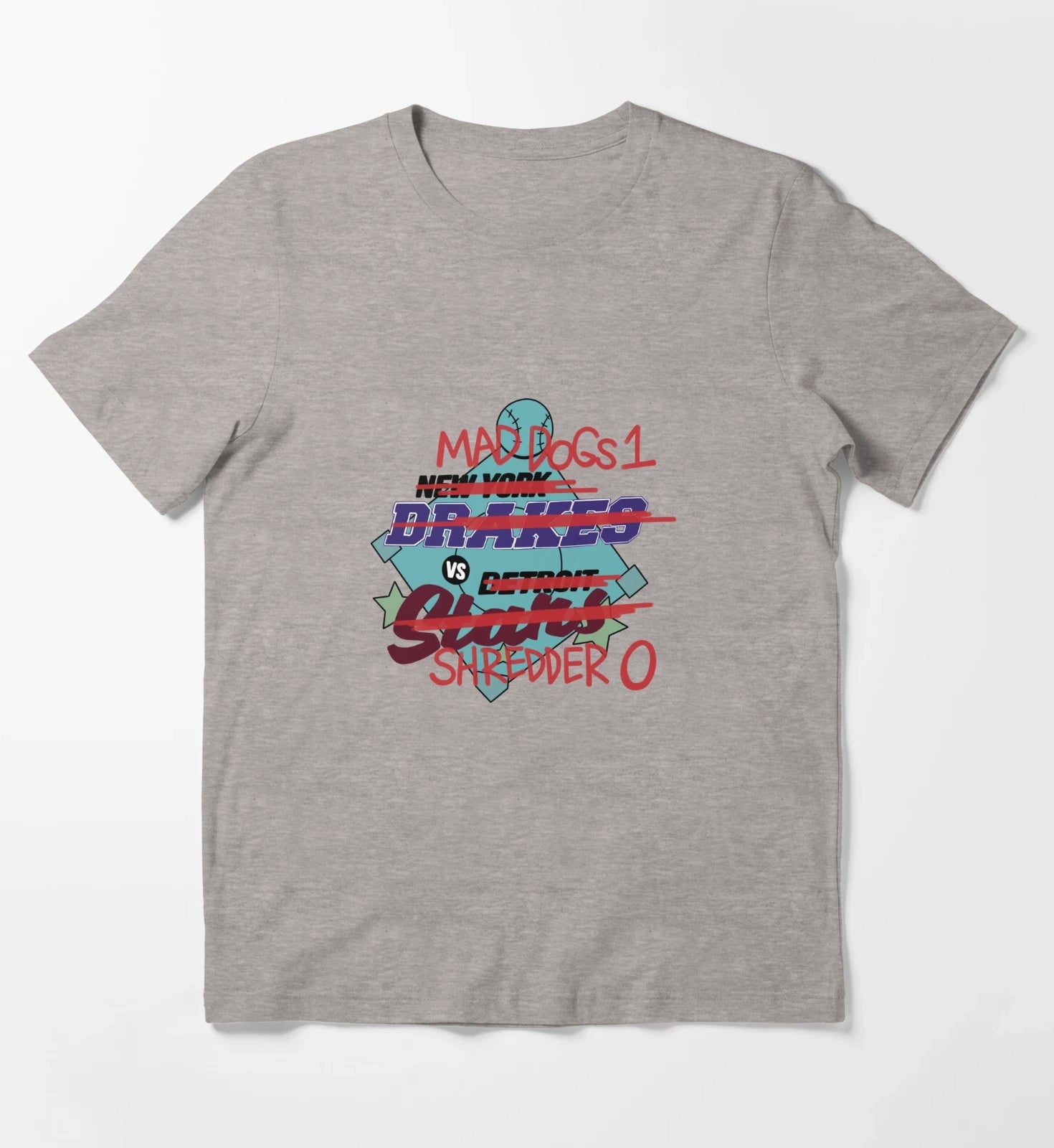 Mad Dogs 1 VS Shredder 0 T-Shirt Heather Grey