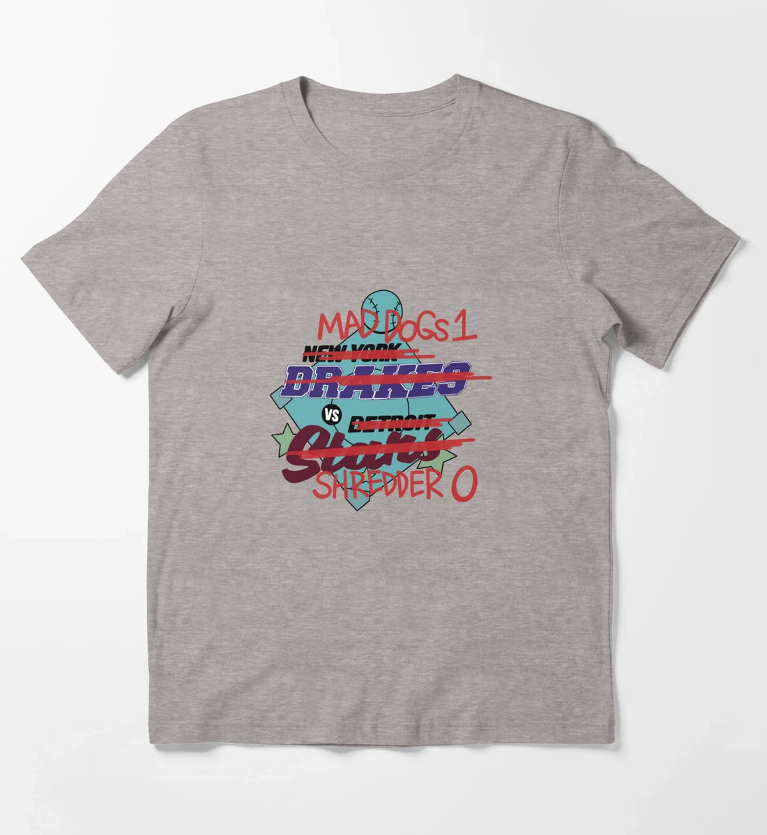Mad Dogs 1 VS Shredder 0 T-Shirt Heather Grey