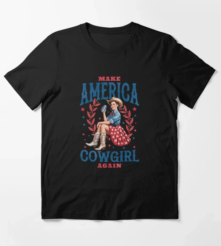 Make America Cowgirl Again Retro Western USA Design T-Shirt