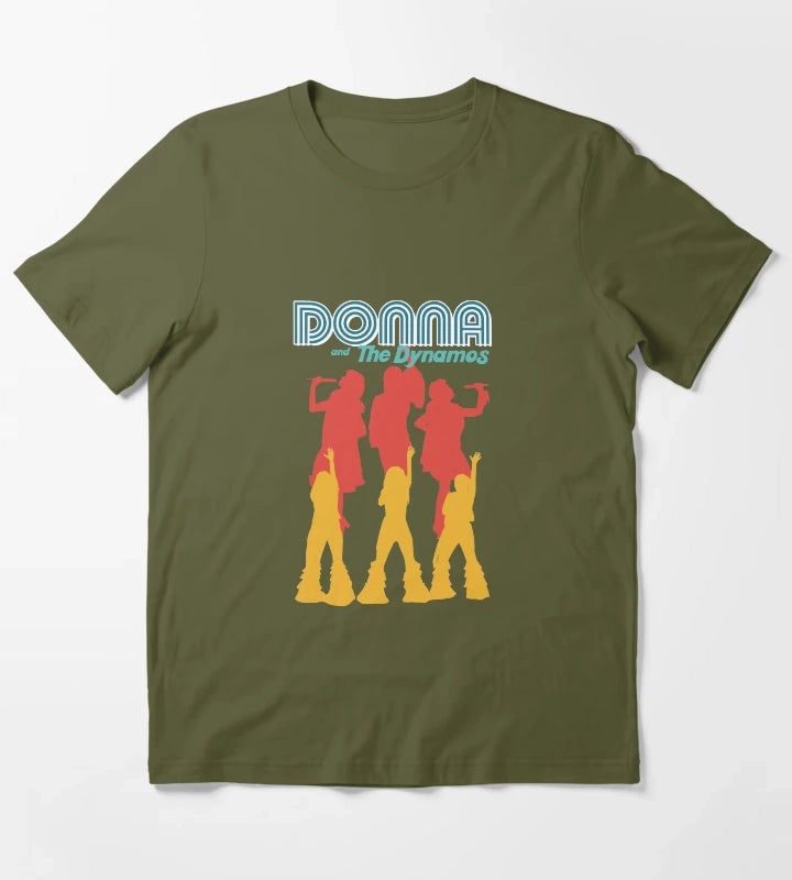 Mamma Mia Donna and the Dynamos 70s Inspired T-Shirt Olive Green