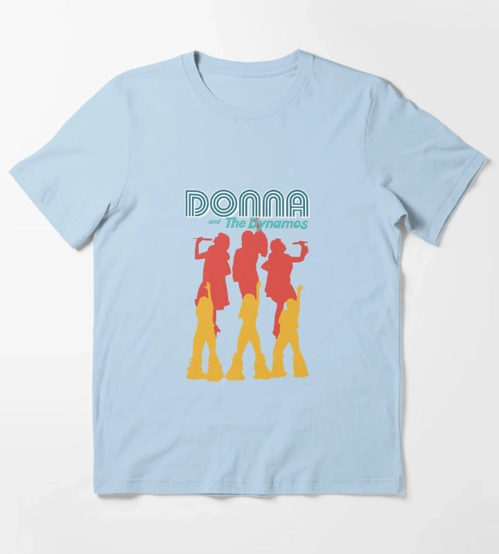 Mamma Mia Donna and the Dynamos 70s Inspired T-Shirt Sky Blue