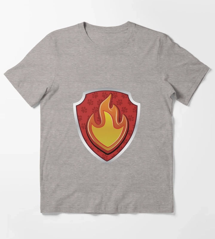 Marshal Fire Puptag GraphicLoveShop T-Shirt Heather Grey