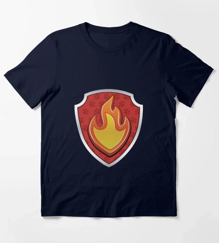 Marshal Fire Puptag GraphicLoveShop T-Shirt Navy