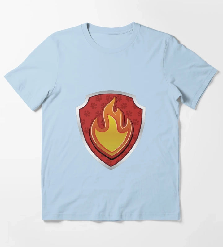 Marshal Fire Puptag GraphicLoveShop T-Shirt Sky Blue