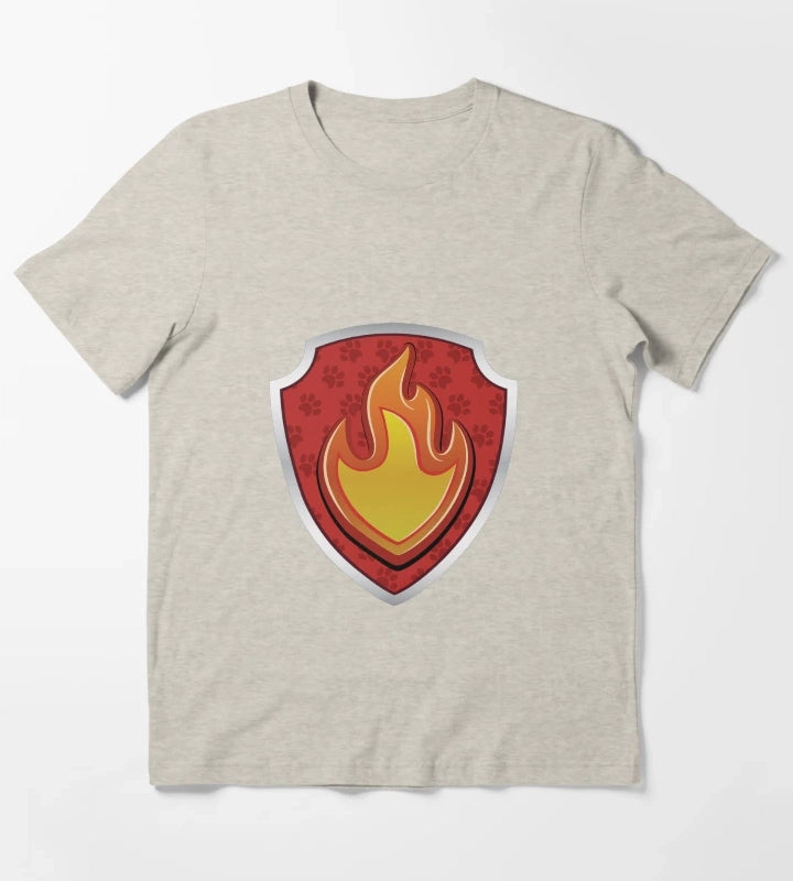Marshal Fire Puptag GraphicLoveShop T-Shirt Cream