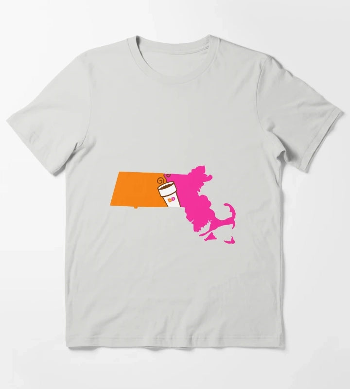 Massachusetts Coffee T-Shirt Light Grey