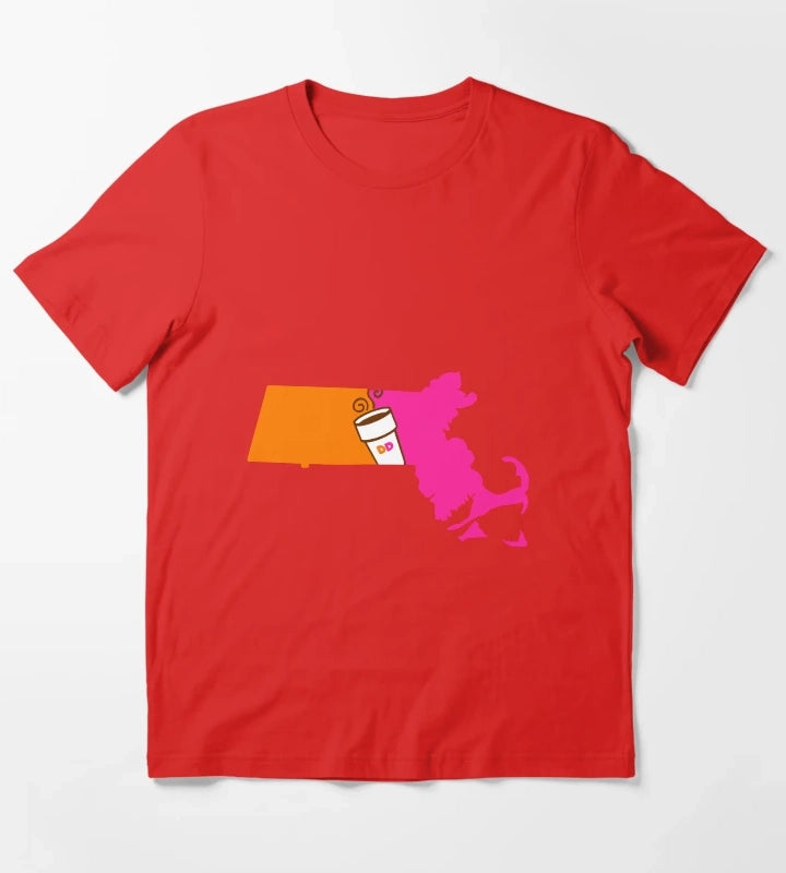 Massachusetts Coffee T-Shirt Red