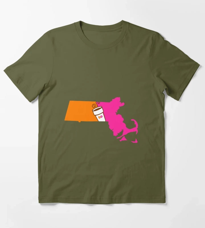 Massachusetts Coffee T-Shirt Olive Green