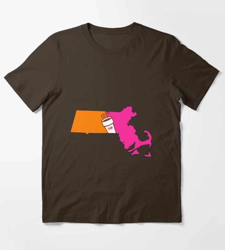 Massachusetts Coffee T-Shirt Brown