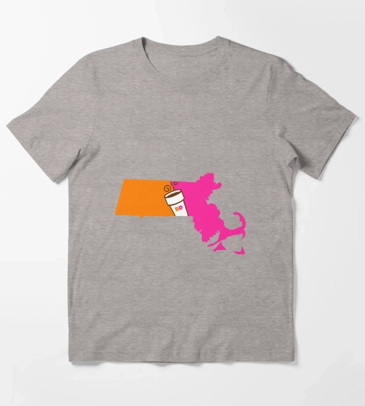 Massachusetts Coffee T-Shirt Heather Grey
