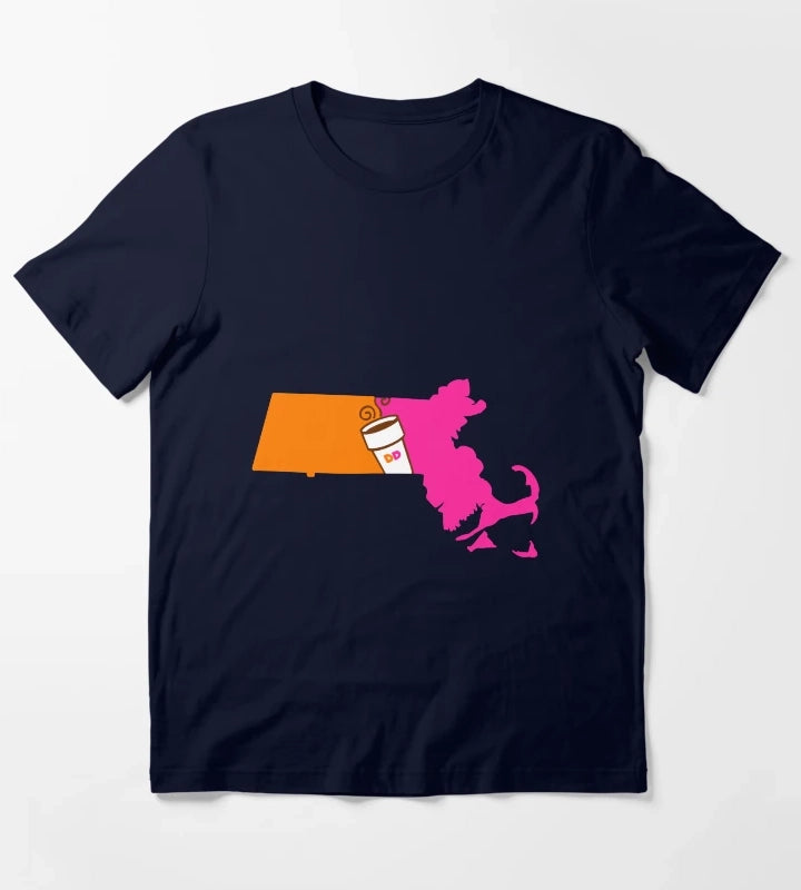 Massachusetts Coffee T-Shirt Navy