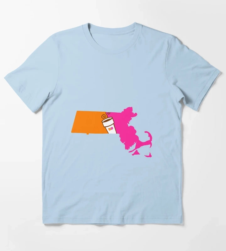 Massachusetts Coffee T-Shirt Sky Blue