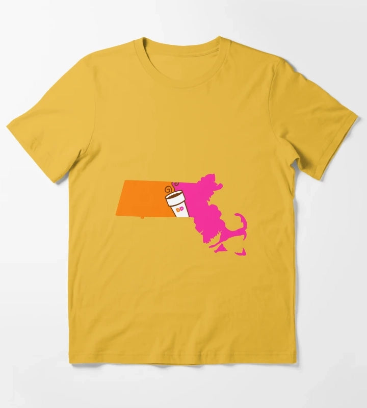 Massachusetts Coffee T-Shirt Yellow