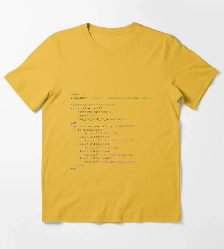Matlab engineer coffee T-Shirt Yellow