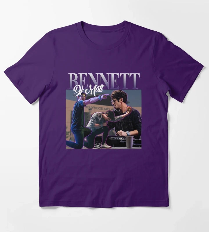 Matt Bennett Retro Homage Design T-Shirt Purple